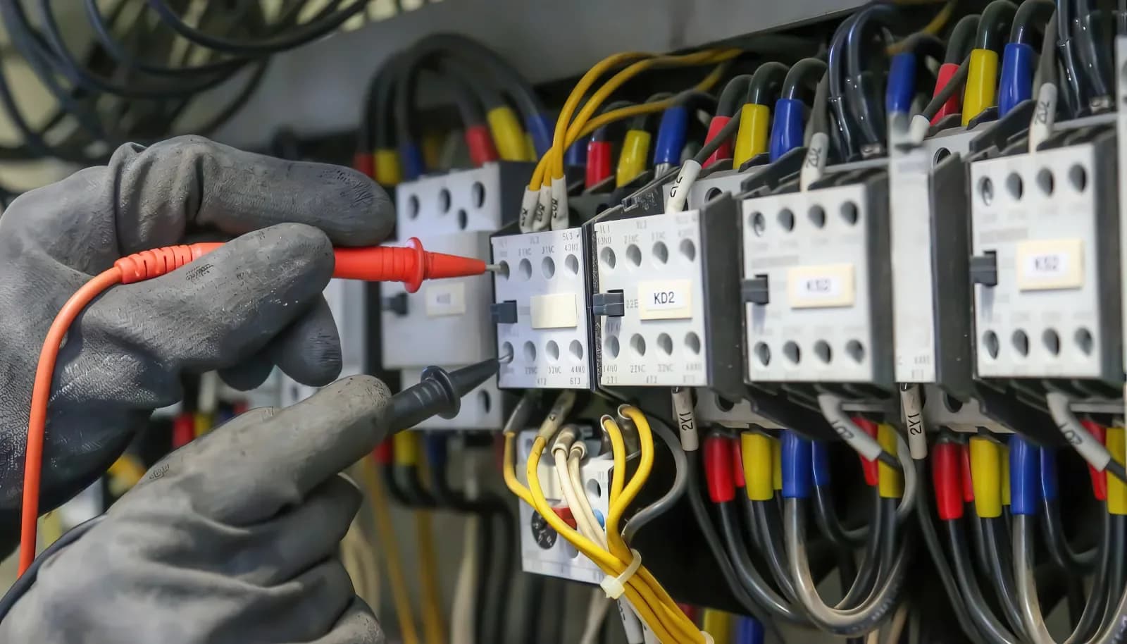Electrical testing at a control panel